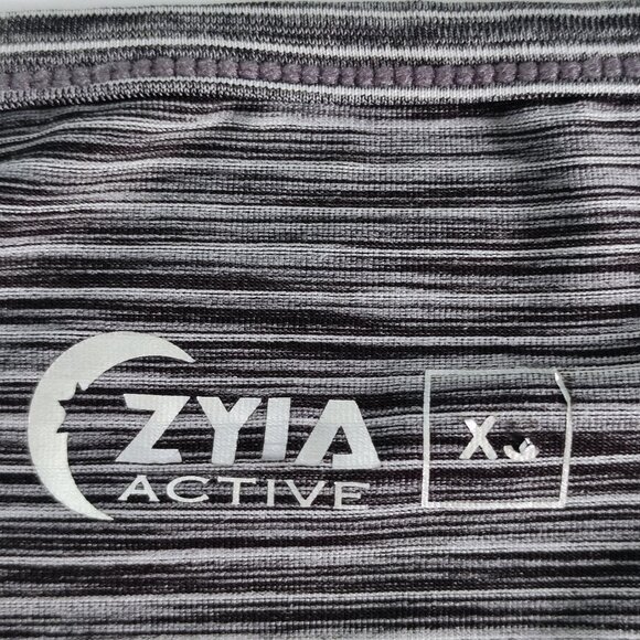 ZYIA Active active wear short sleeve T-shirt grey with stripes women's size XS - Picture 4 of 8